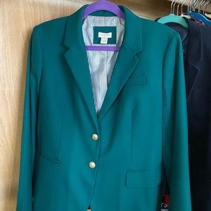 JCrew size 14 green 2 button blazer